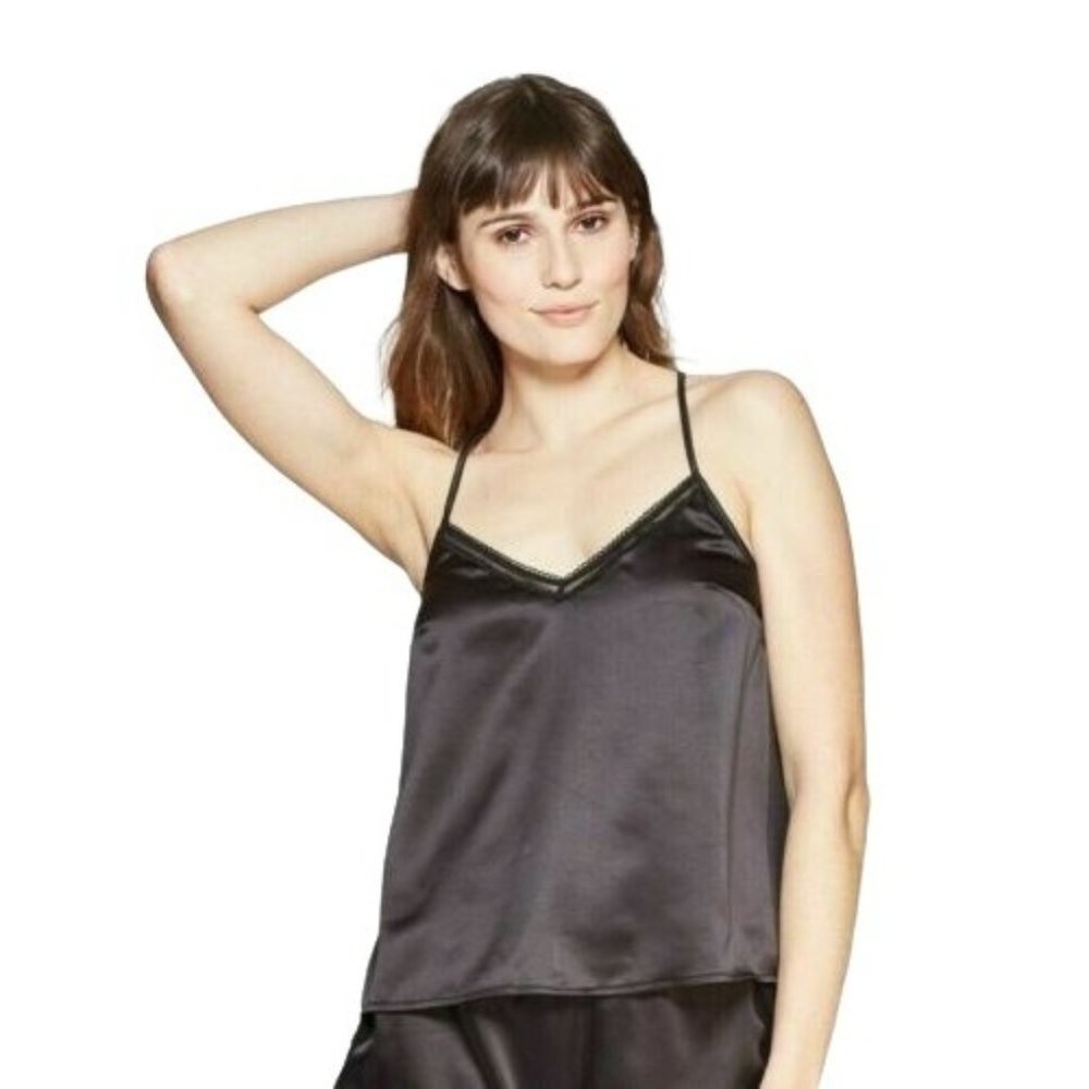 auden INTIMATES WOMAN'S CAMI TOP SHIRT BLACK XL POLYESTER BLEND  SLEEPWEAR